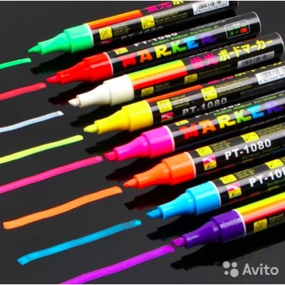 LED маркеры набор 8цветов для рекламной доски